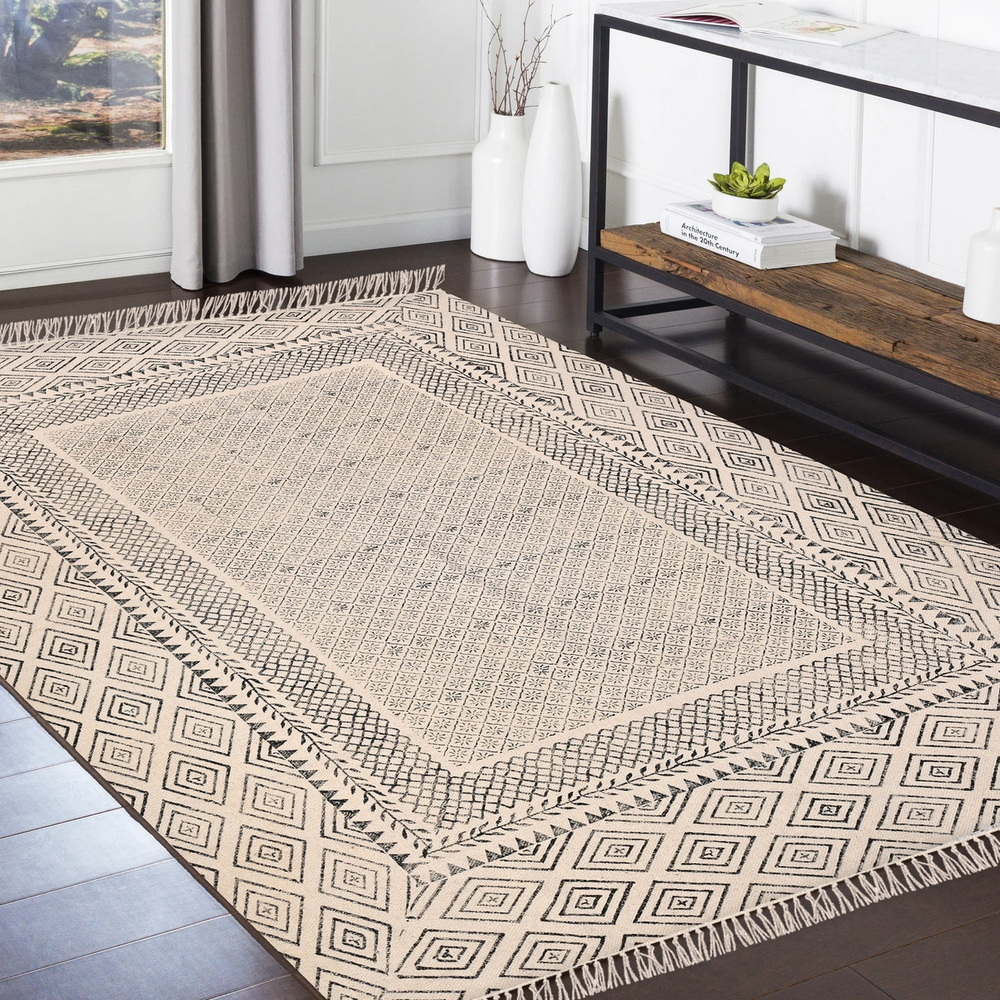Modern Decor Rugs, Cotton Area Rug, Washable Indoor Rugs, Cotton Kitchen Rug