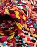 Reversible Braided Cotton Chindi Doormat, Half Round Cotton Rug for Front Door, Cotton Welcome Doormat