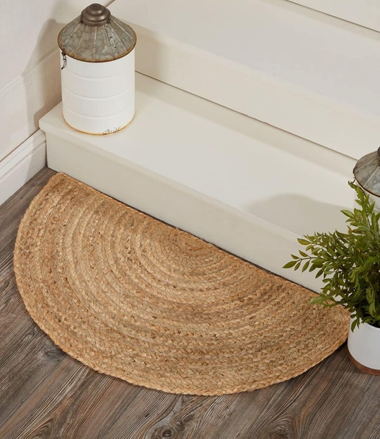 Natural Fiber Jute Doormat, Half Moon Doormat, Half Circle Jute Doormat for Entryways