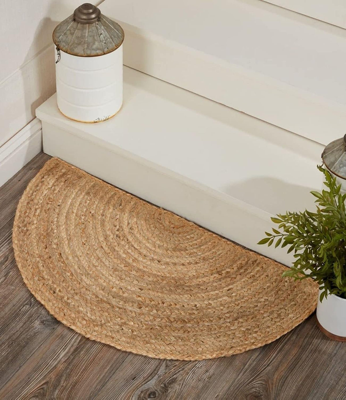 Natural Fiber Jute Doormat, Half Moon Doormat, Half Circle Jute Doormat for Entryways