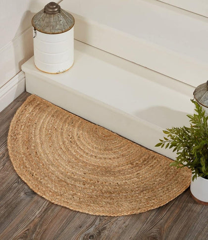 Natural Fiber Jute Doormat, Half Moon Doormat, Half Circle Jute Doormat for Entryways
