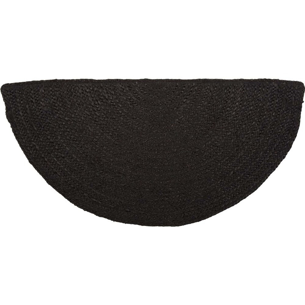 Black Jute Doormat, Half Circle Jute Rug, Half Moon Doormat, Half Round Rug