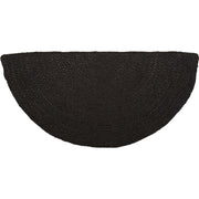 Black Jute Doormat, Half Circle Jute Rug, Half Moon Doormat, Half Round Rug