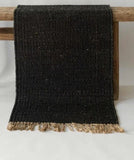 Black Jute Hemp Runner for Hallway Kitchen Entryway Bathroom Floor