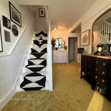 Black and White Jute Stair Runner Carpet Non Runner for Wooden Steps