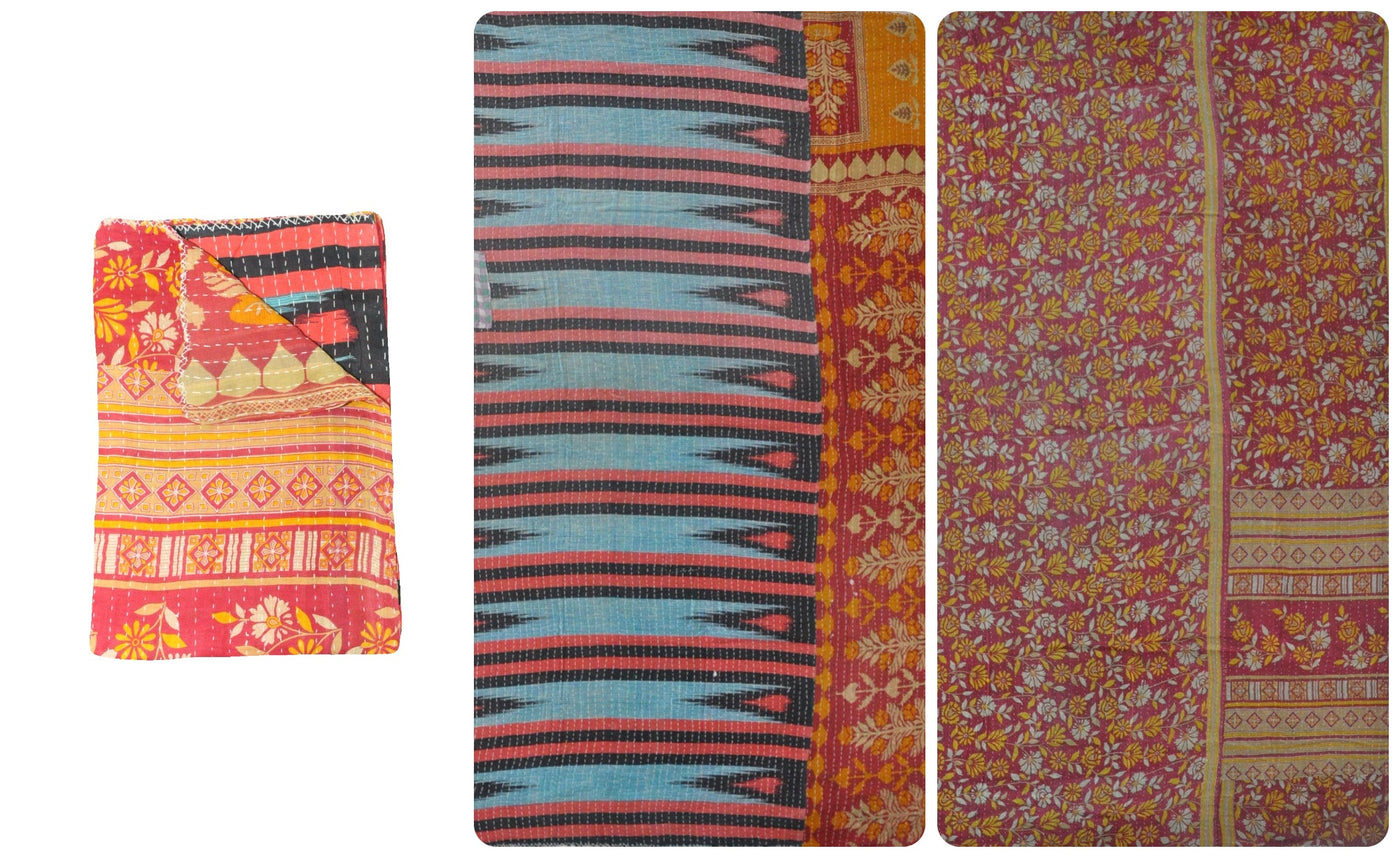 reversible twin size kantha blanket sofa throw