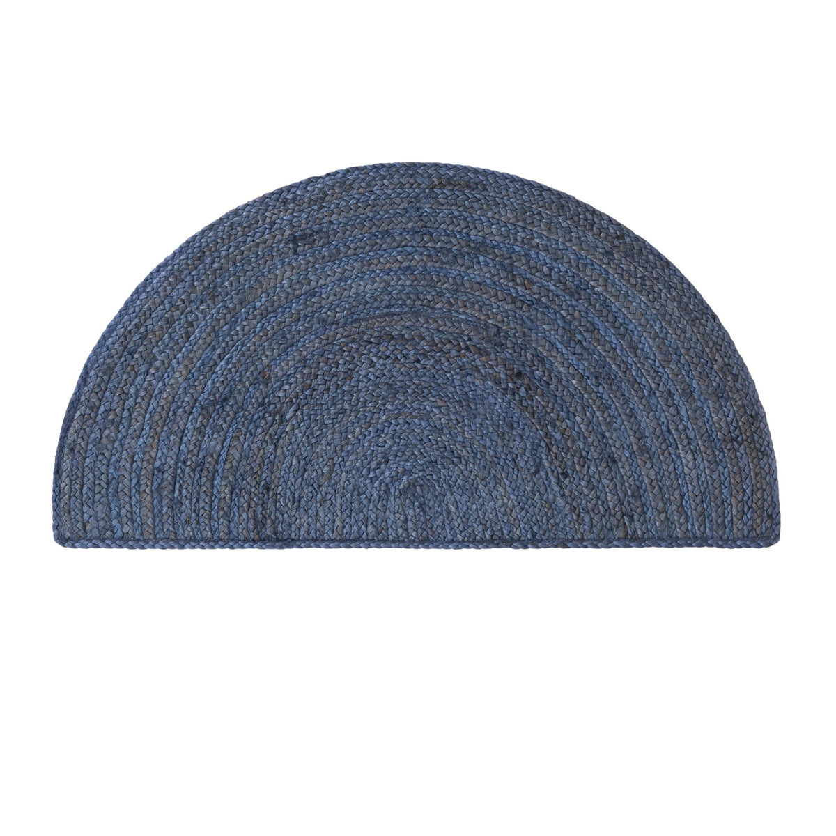 Navy Blue Half Circle Entryway Rug for Front Door, Half Moon Jute Doormat, Natural Half Round Rug