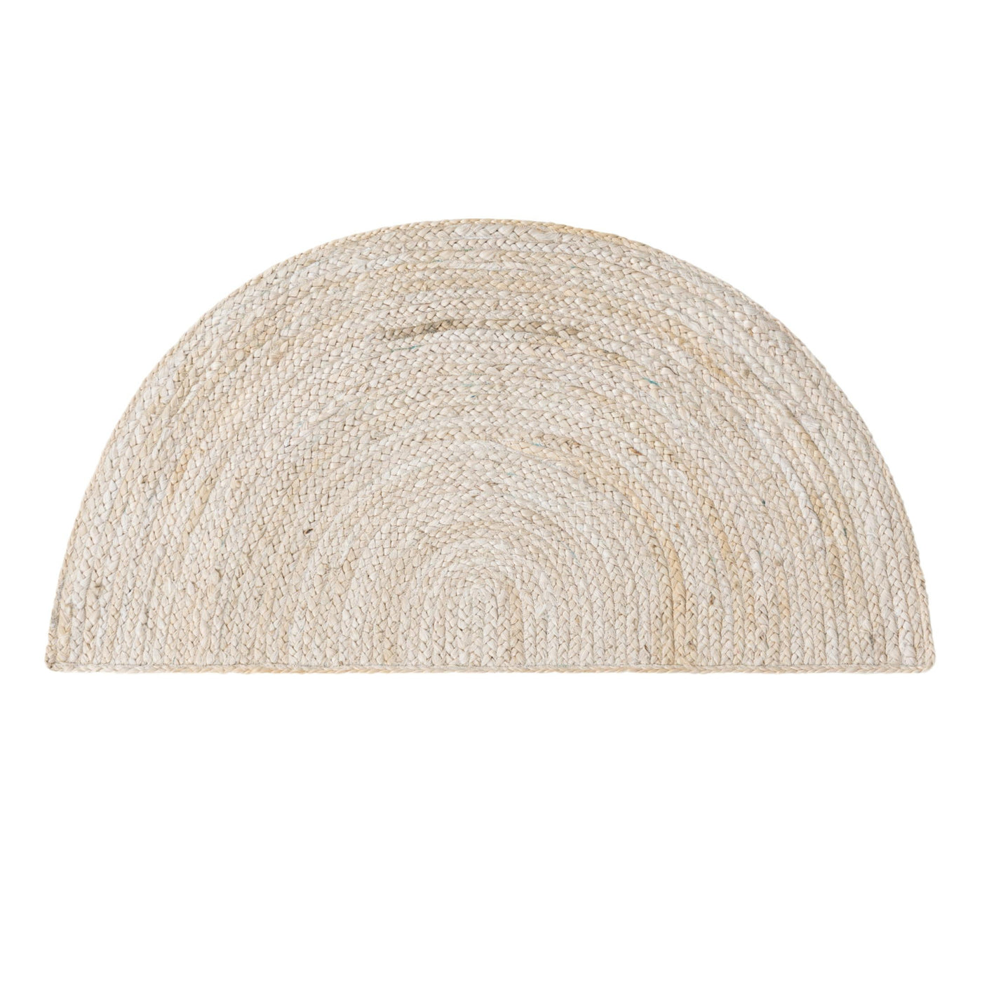 Off White/Ivory Jute Doormat/Entryway Rug, Half Circle Jute Rug, White Jute Welcome Doormat