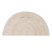 Off White/Ivory Jute Doormat/Entryway Rug, Half Circle Jute Rug, White Jute Welcome Doormat