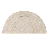 Off White/Ivory Jute Doormat/Entryway Rug, Half Circle Jute Rug, White Jute Welcome Doormat