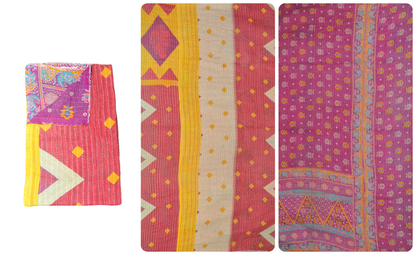 bohemian kantha sofa throw blanket