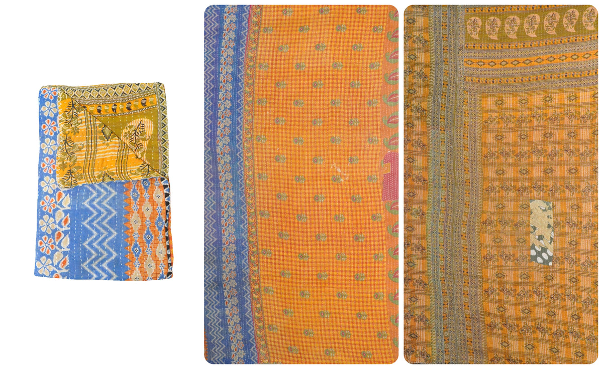 twin size kantha bed sheet