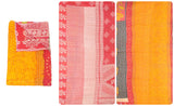 cotton sari kantha throw blanket