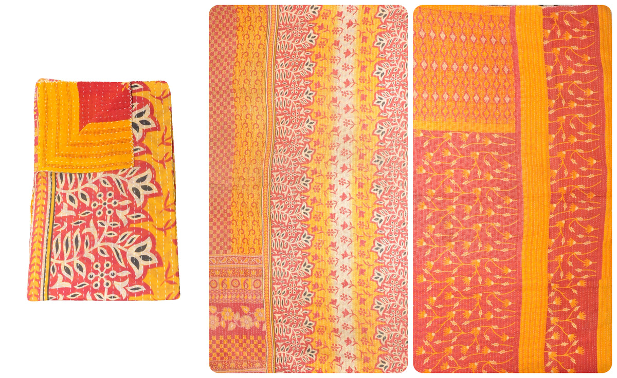 handmade cotton kantha blanket sofa throw