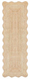 Scalloped Jute Runner Wavy Scalloped Runner Hallway Runner Entryway Rug