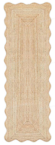 Scalloped Jute Runner Wavy Scalloped Runner Hallway Runner Entryway Rug