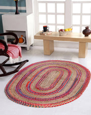 Braided Oval Carpet Rug 6'x9' for Living Room Handwoven Oval Jute Rug 3'x5'