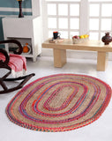 Braided Oval Carpet Rug 6'x9' for Living Room Handwoven Oval Jute Rug 3'x5'