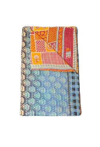 antique pattern kantha quilt throw