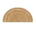 Half Circle Jute Rug, Natural Half Moon Doormat for Entryway or Kitchen Door