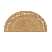 Half Circle Jute Rug, Natural Half Moon Doormat for Entryway or Kitchen Door