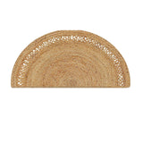 Half Circle Jute Rug, Natural Half Moon Doormat for Entryway or Kitchen Door