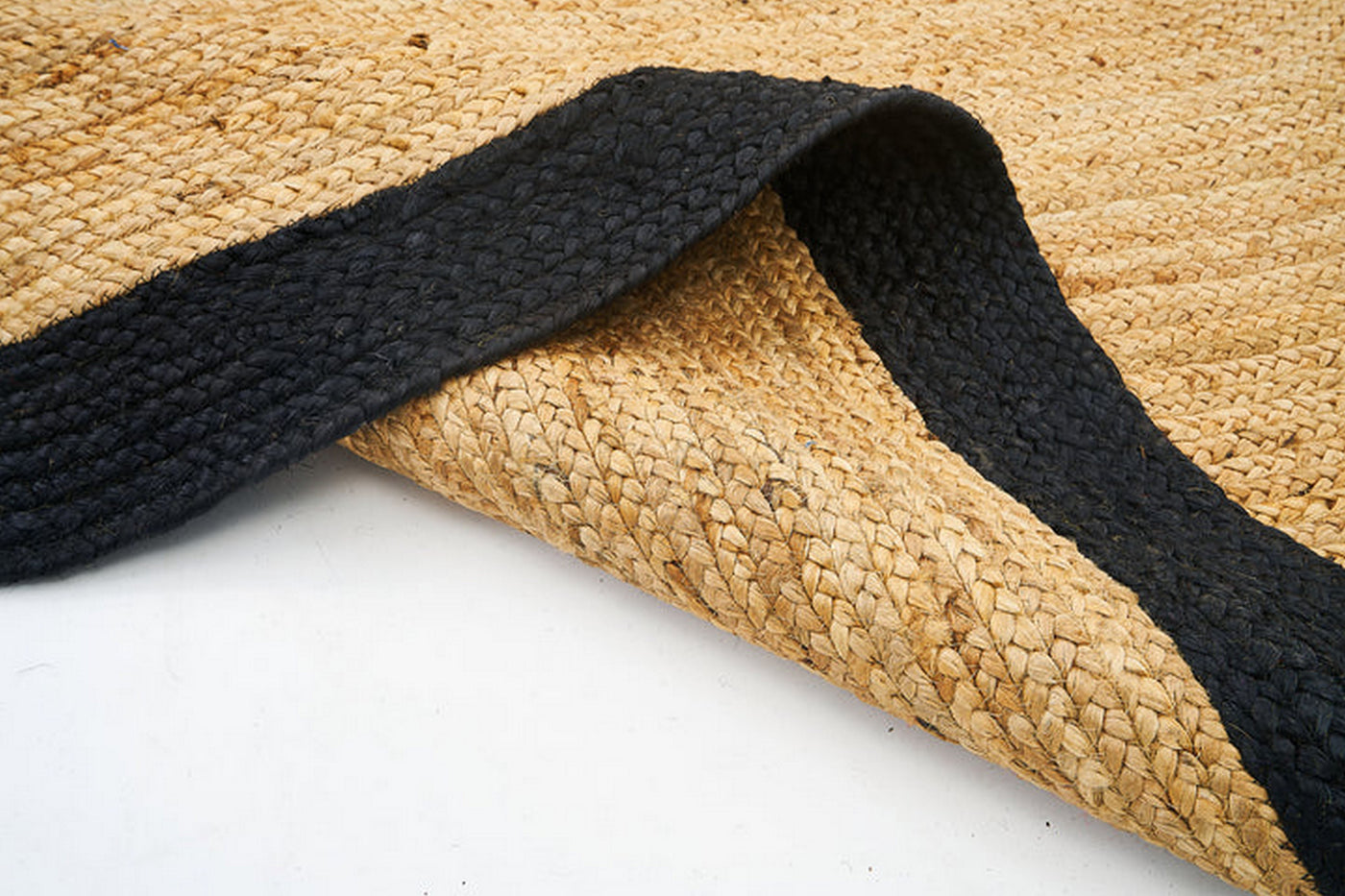 Bordered Oval Jute Rug 6'x9' for Dining Table Hemp Jute Oval Area Carpet Rug