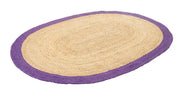 Purple Area Rug in Oval Shape 5'x7' Braided Oval Jute Rug 8'x10' for Living Room