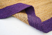 Purple Area Rug in Oval Shape 5'x7' Braided Oval Jute Rug 8'x10' for Living Room