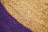 Purple Area Rug in Oval Shape 5'x7' Braided Oval Jute Rug 8'x10' for Living Room