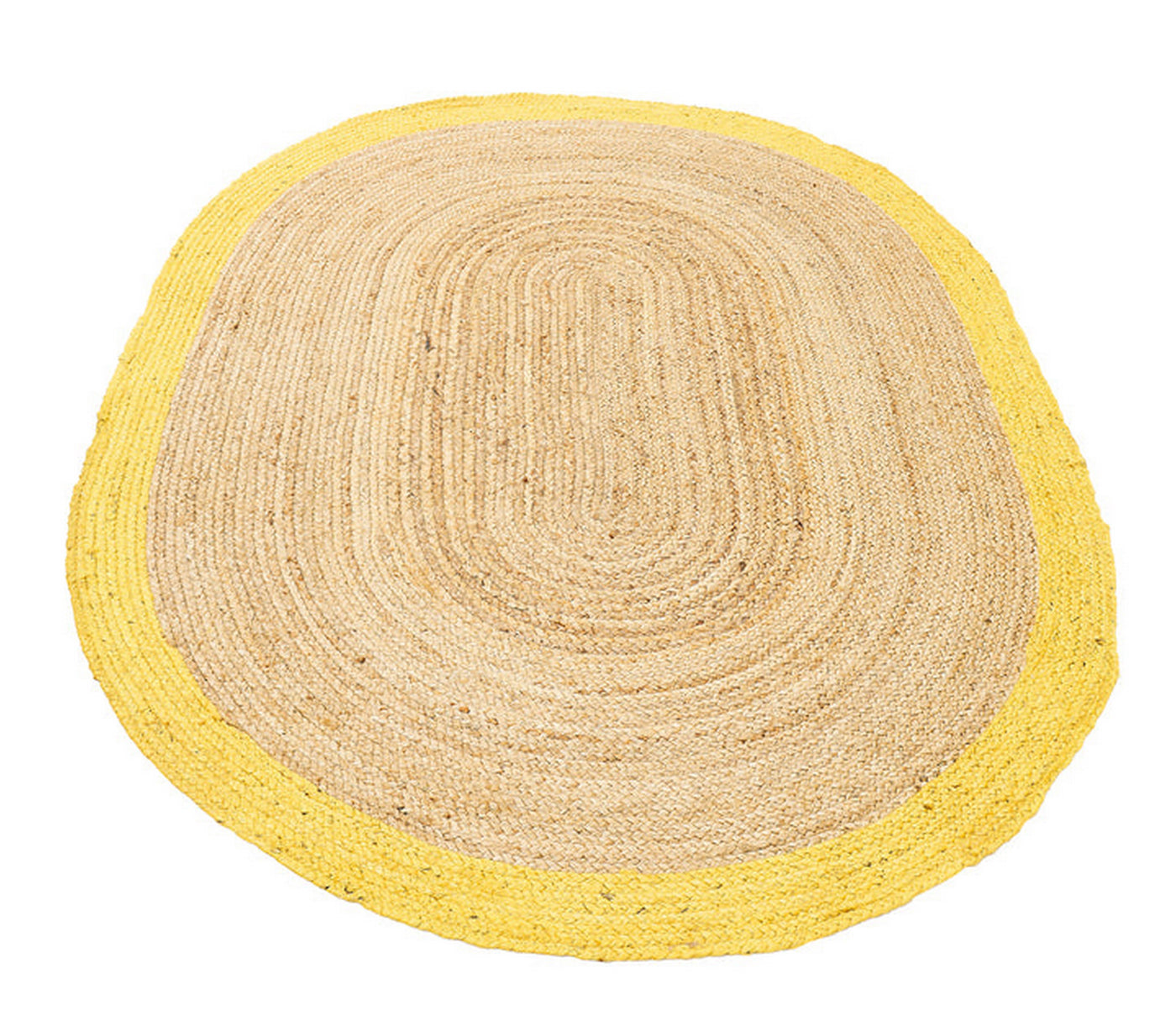 Low Pile Oval Jute Rug 9'x12' for Living Room Decor Braided Jute Oval Doormat 3'x4'