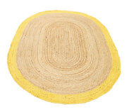 Low Pile Oval Jute Rug 9'x12' for Living Room Decor Braided Jute Oval Doormat 3'x4'