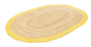 Low Pile Oval Jute Rug 9'x12' for Living Room Decor Braided Jute Oval Doormat 3'x4'
