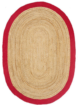 Oval Jute Rug for Living Room 5'x8', Braided Oval Rug for Dining Room 6'x8'