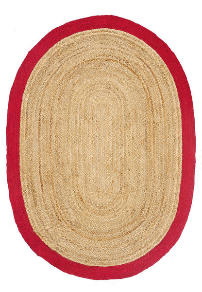 Oval Jute Rug for Living Room 5'x8', Braided Oval Rug for Dining Room 6'x8'