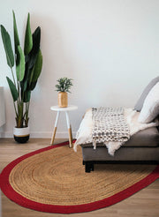 Oval Jute Rug for Living Room 5'x8', Braided Oval Rug for Dining Room 6'x8'