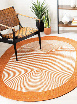 Handwoven Premium Quality Jute Oval Doormat 2'x3' Braided Oval Area Carpet Rug