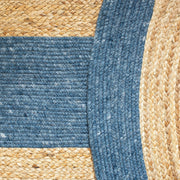 Navy Blue Oval Jute Rug 5'x7' for Bedroom Braided Oval Area Rug Carpet 6'x9'