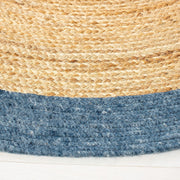 Navy Blue Oval Jute Rug 5'x7' for Bedroom Braided Oval Area Rug Carpet 6'x9'