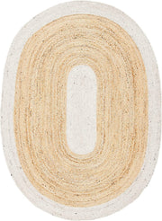 White Oval Area Rug 8'x10', Braided Oval Jute Rug, Hemp Sisal Oval Carpet Rug 5'x7'