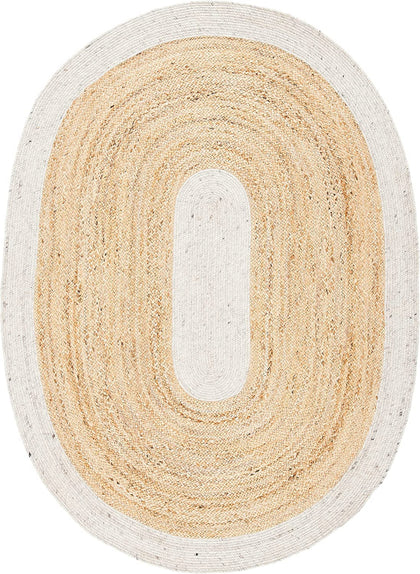 White Oval Area Rug 8'x10', Braided Oval Jute Rug, Hemp Sisal Oval Carpet Rug 5'x7'