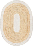 White Oval Area Rug 8'x10', Braided Oval Jute Rug, Hemp Sisal Oval Carpet Rug 5'x7'