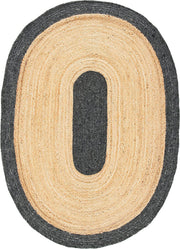 Scandinavian Oval Area Rug for Living Room | 8' x 10' Hand Braided Jute Oval Rug