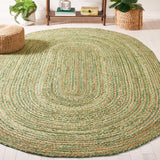 Braided Oval Cotton Rug 6'x9' for Living Room Handwoven Oval Jute Rug 3'x4'