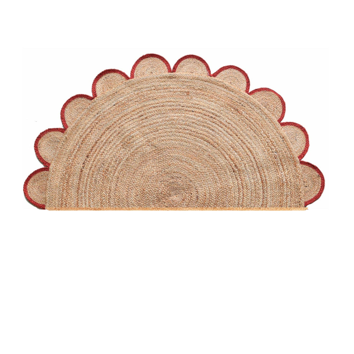 Half Moon Scalloped Doormat for Front Door, Half Circle Round Rug, Welcome Doormat