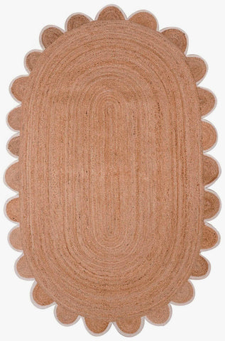 Oval Rug for Living Room Scalloped Jute Rug Oval Scallop Rug Oval Door mats