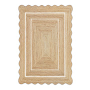 Scallop Rug - Wavy Scalloped Rug, Wavy Edge Jute Rug, Scalloped Jute Rug
