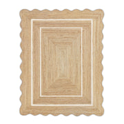 Scallop Rug - Wavy Scalloped Rug, Wavy Edge Jute Rug, Scalloped Jute Rug