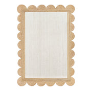 White Scalloped Rug Scallop Jute Rug Custom Rug Natural Jute Area Rug