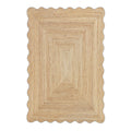 Natural Jute Wavy Scallop Rug Wavy Edge Scalloped Rug Custom Scallop Rug